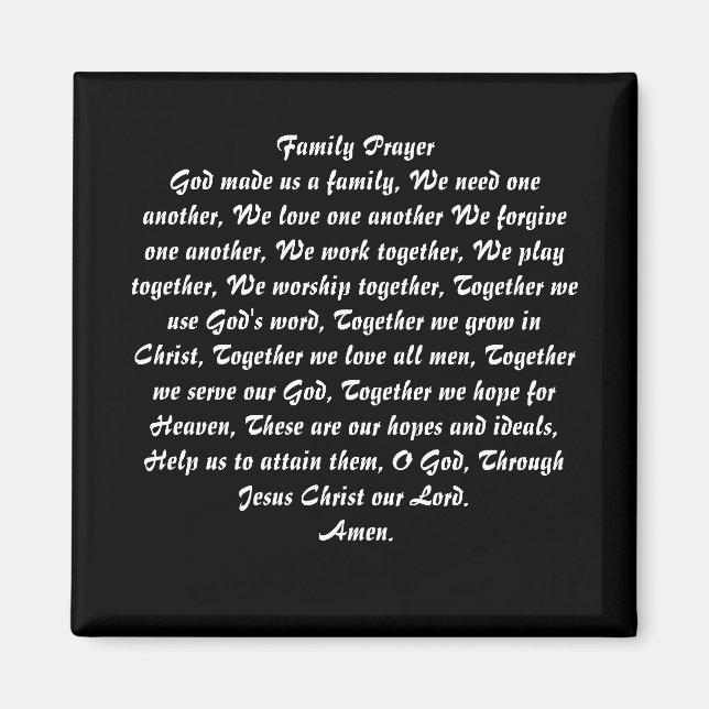 Family Prayer Magnet (Framsidan)