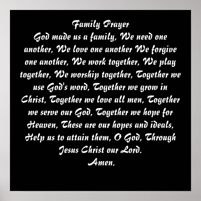 Family Prayer Poster (Framsidan)