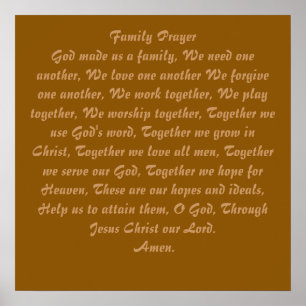 Family Prayer Poster