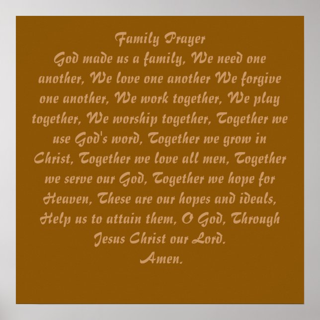 Family Prayer Poster (Framsidan)