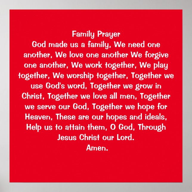 Family Prayer Poster (Framsidan)