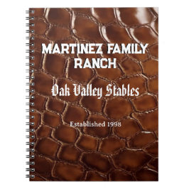 Family Ranch Faux Crocodile Leather Anteckningsbok