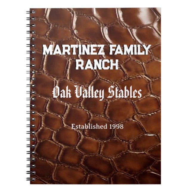 Family Ranch Faux Crocodile Leather Anteckningsbok (Framsidan)