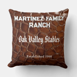 Family Ranch Faux Crocodile Leather Kudde
