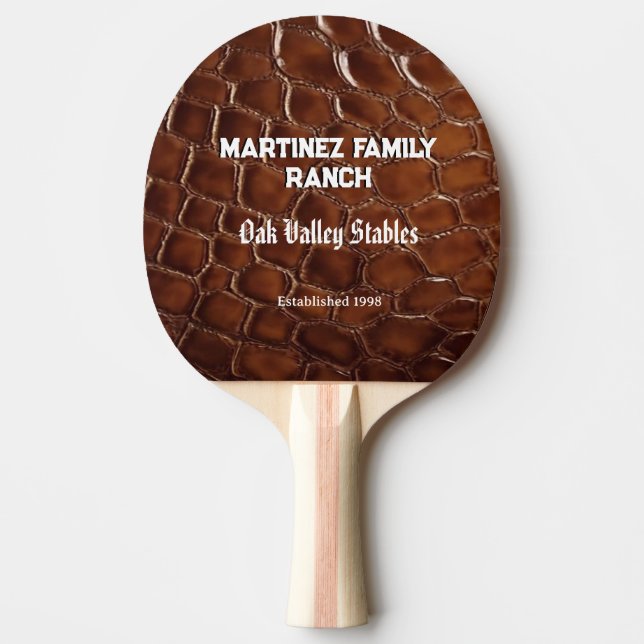 Family Ranch Faux Crocodile Leather Pingisracket (Framsidan)