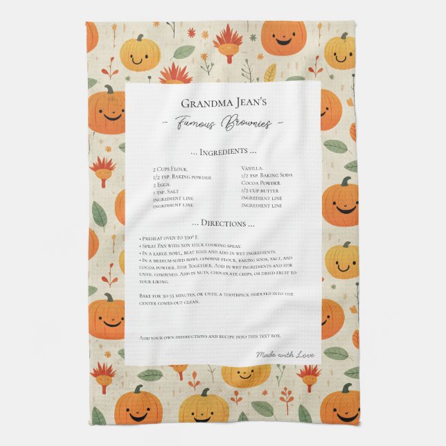 Family Recipe Heirloom Halloween Mönster Kökshandduk (Vertikal)