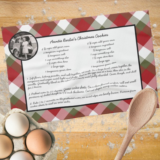Family Recipe Helgdag Keepsaké Pset Photo Gift Kökshandduk (Skapare uppladdad)