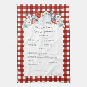 Family Recipe Keepsaké Heirloom Julens Blommigt Kökshandduk