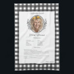 Family Recipe Keepsaké Photo Gingham Kitchen Towel Kökshandduk<br><div class="desc">Behåll familjens tehandduk.  morbror Jim's chili recept eller underbara moster Aggie's all time favorit thanksgiving casserole skål. Elegant och enkel malldesign kan enkelt justeras för att  dina familjerecept som mors dag,  födelsedagsgåvor eller julklappar. Anpassningsbar namn med initialer. Färg kan ändras. Underbar för familjegåvor eller för nygifta.</div>