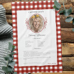 Family Recipe Keepsake Photo Gingham Kökshandduk<br><div class="desc">Keepsake family recipe tea towel. Share uncle Jim's chili recipe or great aunt Aggie's all time favorite thanksgiving casserole dish. Elegant and simple template design can easily be adjusted to share your family recipes as mother's day, birthday, or Christmas gifts. Custom family name with initials. Colors can be changed. Great...</div>
