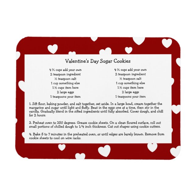 Family Recipe Keepsaké Valentines day Magnet (Horisontell)