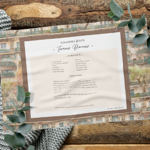 Family Recipe Keepsaki Aavdelning Mönster Kökshandduk