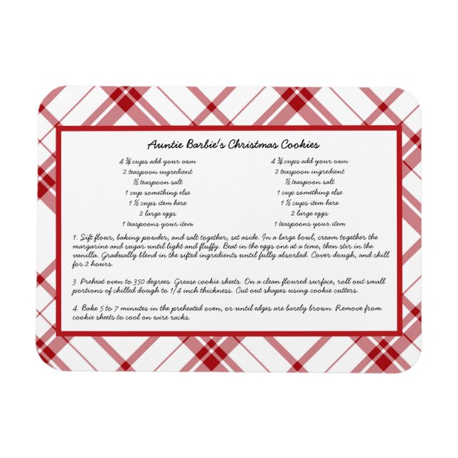 Family Recipe Keepsakjulen Magnet (Horisontell)