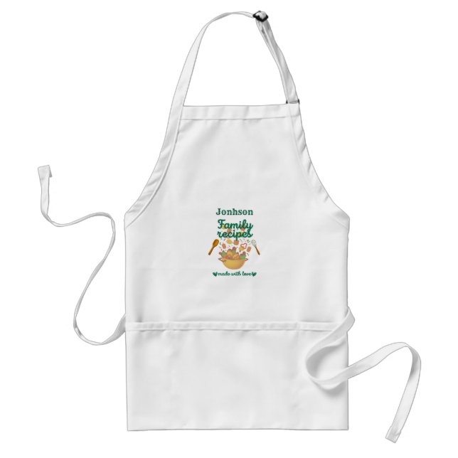 Family Recipes Kitchen Apron Förkläde (Framsidan)
