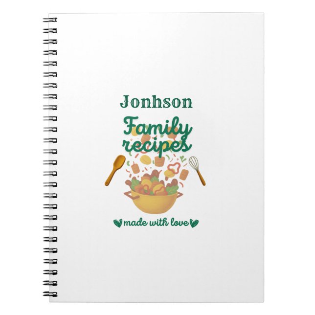 Family Recipes Kitchen Notebook Anteckningsbok (Framsidan)