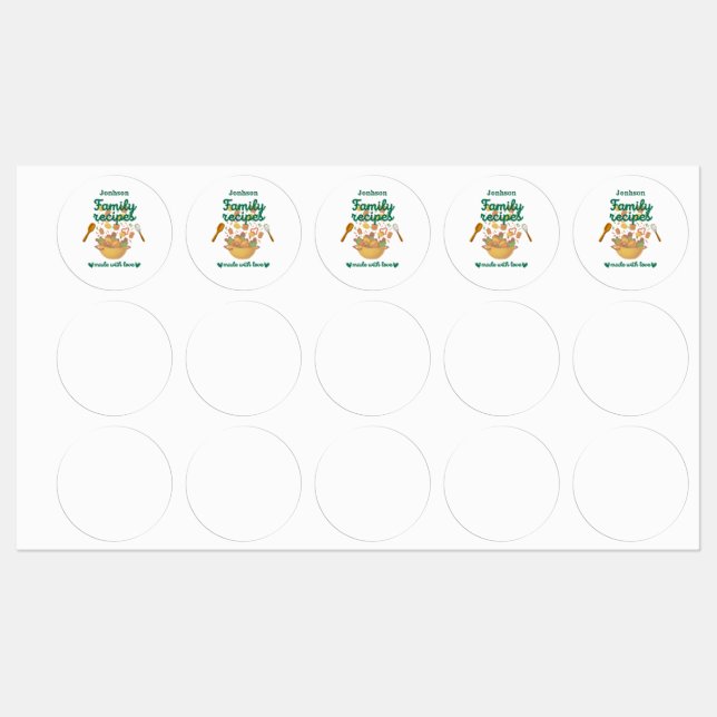 Family Recipes Kitchen Stickers (Ark)