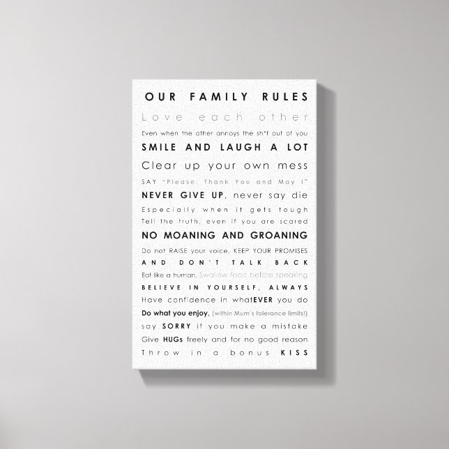 Family Regler Canvastryck (Framsida)