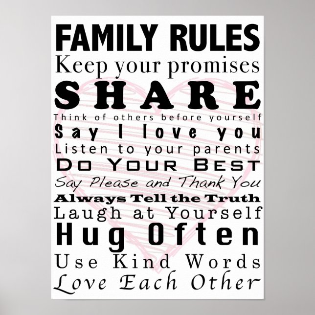 Family Regler Poster (Framsidan)