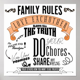 FAMILY REGLER Print, Value Poster Pappert (projekt