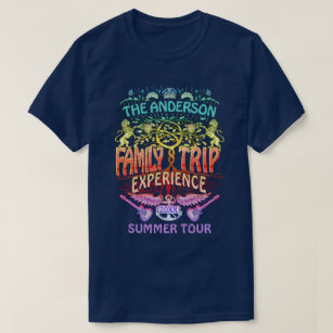 Family Resa Band Retro 70s Konsert Logotyp Neon T Shirt