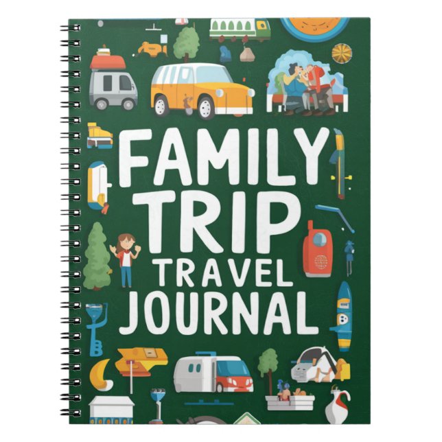 Family Resa Travel Journal för barn Anteckningsbok (Framsidan)