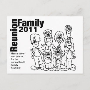 Family Reunion 2011 Coloring Inbjudan Vykort