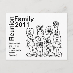 Family Reunion 2011 Coloring Inbjudan Vykort