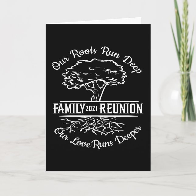 Family Reunion 2021 Family Tree Heart Roots Kort (Framsida)