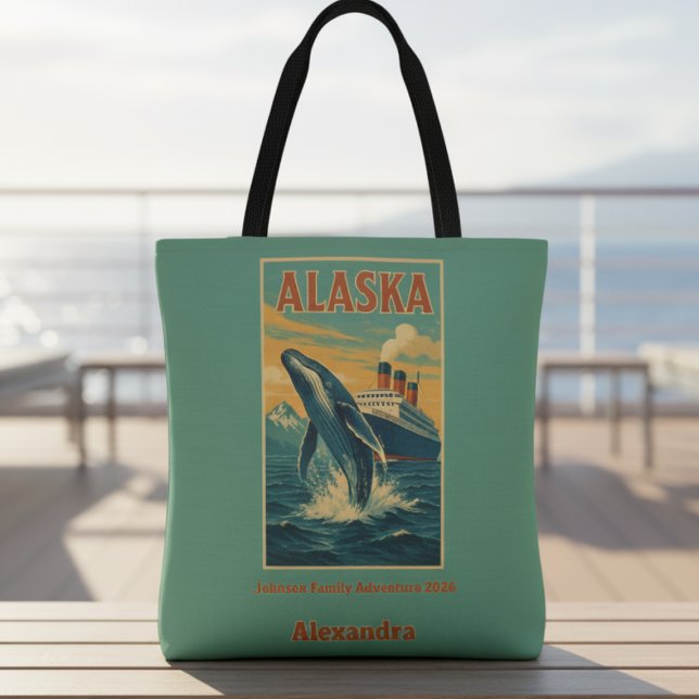 Family Reunion Alaska Whale Cruise Tygkasse (Alaska Family Reunion Personalized Tote Bag)