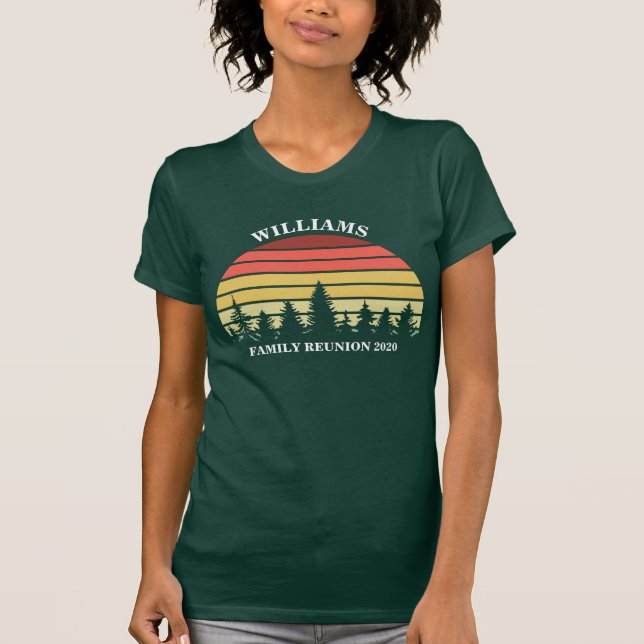 Family Reunion Anpassningsbar Camping Resa Sunset  T Shirt (Framsida)