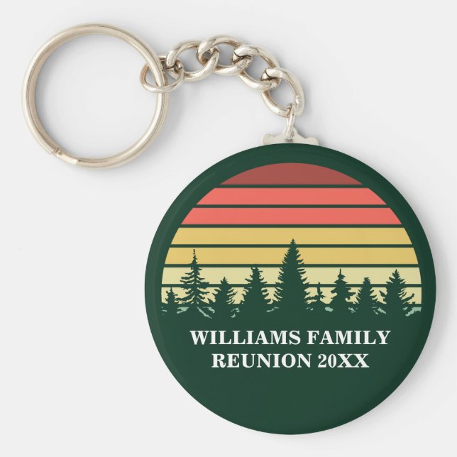 Family Reunion Anpassningsbar Forest Camping Resa  Nyckelring (Framsidan)