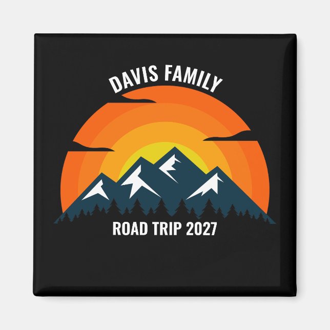Family Reunion Anpassningsbar Sunset Mountain Road Magnet (Framsidan)