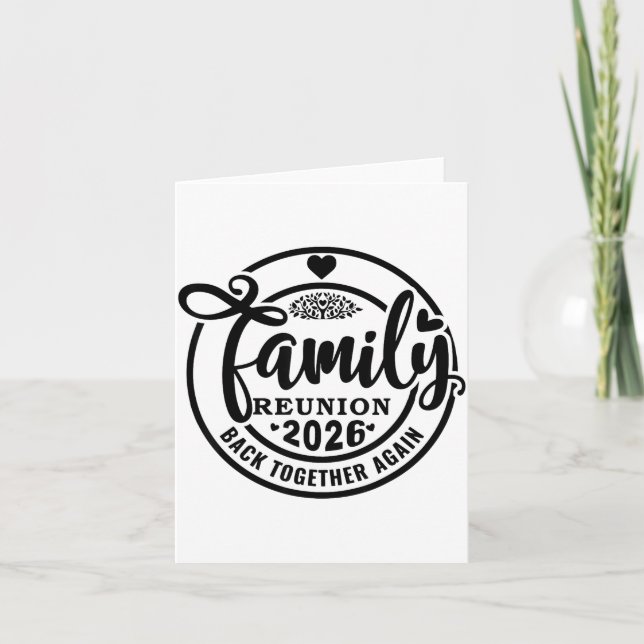 Family Reunion Back Together Again Funny Family Re Kort (Framsida)