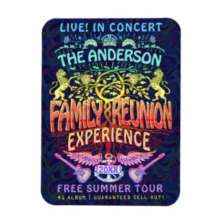 Family Reunion Band Retro 70s konsert Logotyp Neon Magnet