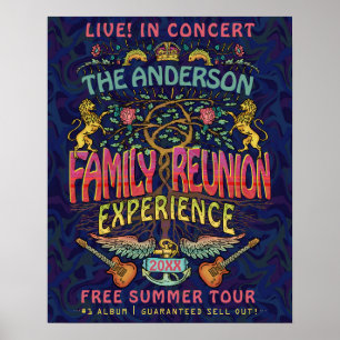 Family Reunion Band Retro 70s Konsert Välkommen Na Poster
