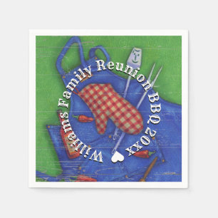 Family Reunion BBQ Monogrammed Namn Pappersservett