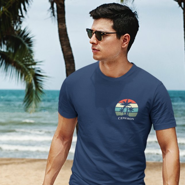Family Reunion Beach Handflatan Träd Sunset Pocket T Shirt (Skapare uppladdad)