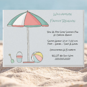 Family Reunion Beach Party Inbjudningar
