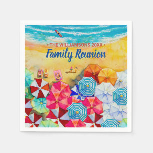 Family Reunion Beach Umbrellas på Sand Pappersservett