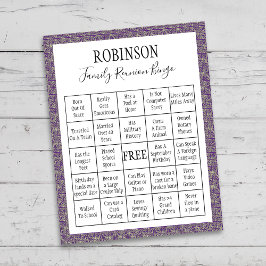 Family Reunion Bingo Game Lila Tile