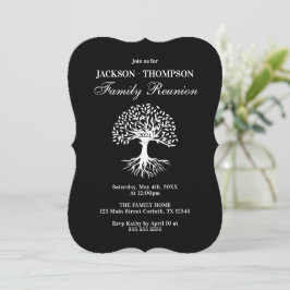 Family Reunion black and white Invitation Inbjudningar