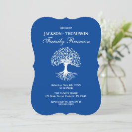 Family Reunion blue and white Invitation Inbjudningar