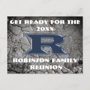 Family Reunion Blue Brev R Monogram-meddelande Vykort