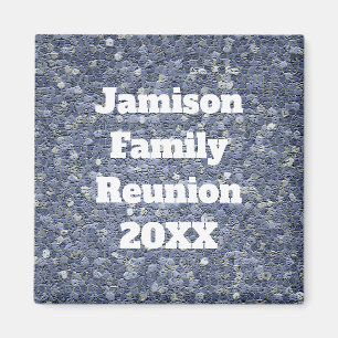 Family Reunion Blue Grått Mosaic Tile Keepsaké Magnet