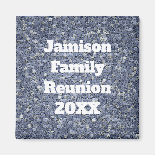 Family Reunion Blue Grått Mosaic Tile Keepsaké Magnet (Framsidan)