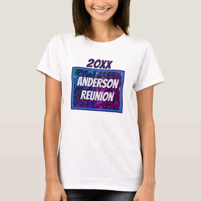 Family Reunion Bright Neon Gathering Keepsaké T Shirt (Framsida)