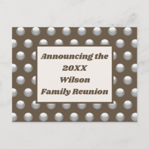 Family Reunion Brown Silver Polka Dot-meddelande Vykort