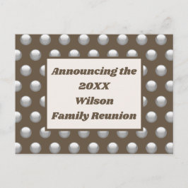 Family Reunion Brown Silver Polka Dot-meddelande Vykort