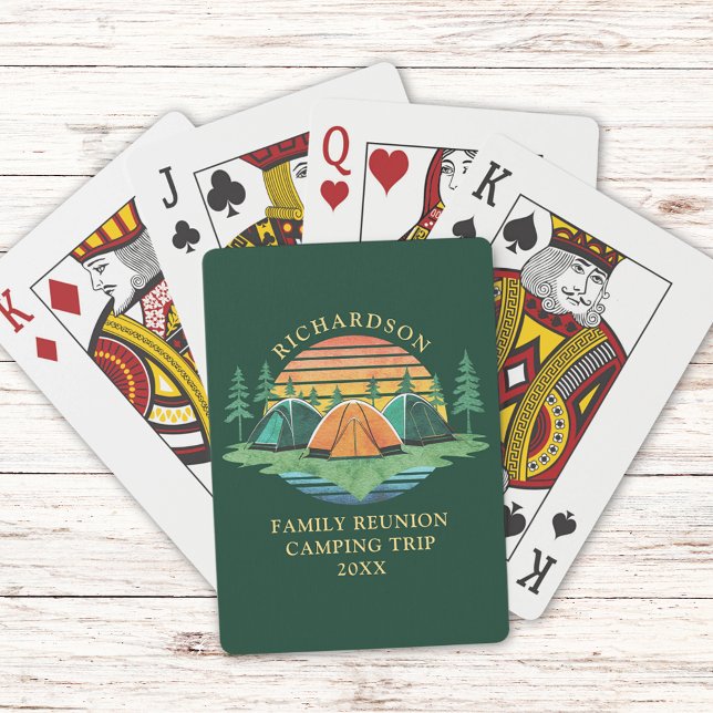 Family Reunion Camping Resa Grönt spelar upp Casinokort (Skapare uppladdad)