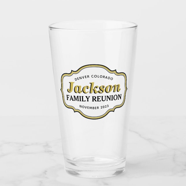 Family Reunion Event Party Souvenir Pint Glass Glaskopp (Framsida)